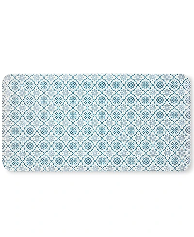Draper James Allover Geo Floral Bistro Bevel Edge Comfort Kitchen Mat, 39" x 19.69"
