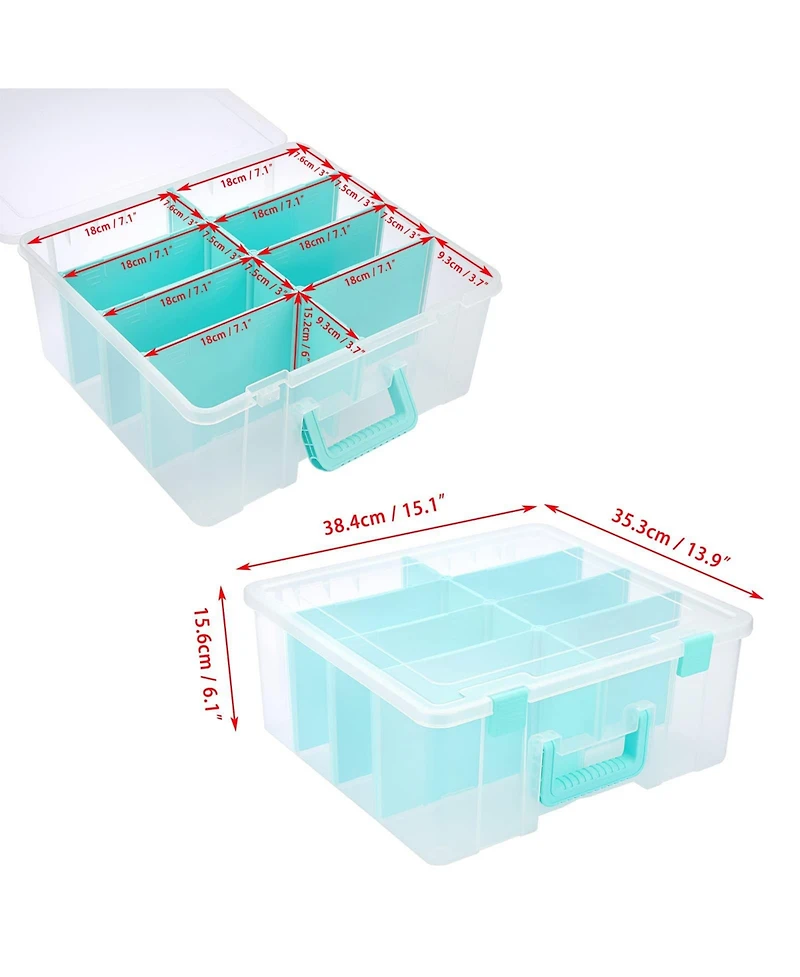 Xdovet Plastic Storage Box 8 Compartments Craft Organizer