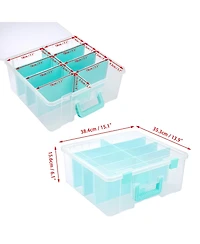 Xdovet Plastic Storage Box 8 Compartments Craft Organizer