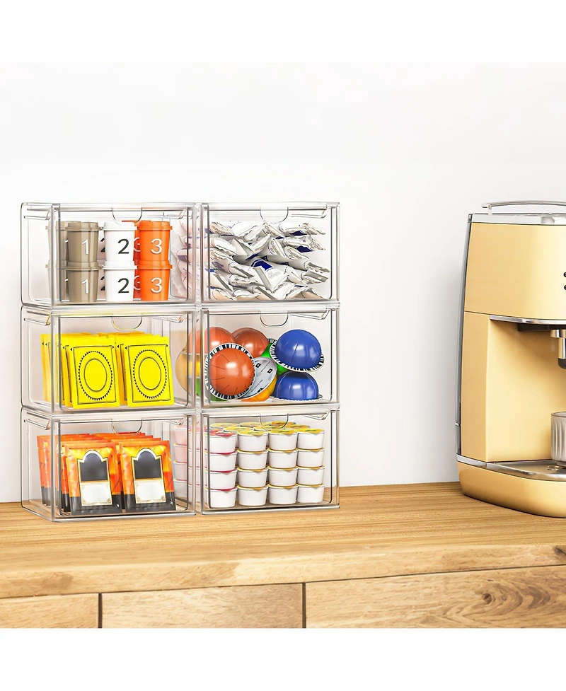 Xdovet Stackable Storage Boxes Organizer Drawers Plastic Home Art Makeup Kitchen Pantry