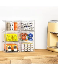 Xdovet Stackable Storage Boxes Organizer Drawers Plastic Home Art Makeup Kitchen Pantry