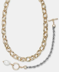 On 34th Imitation Pearl Charm Flex Bracelet, Macy's Exclusive