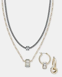 On 34th Glass Drop Hoop Earrings, Macy's Exclusive
