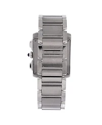 Pre-Owned Cartier Tank Francaise Chronoflex Chronograph Quartz Watch in Stainless Steel 28mm
