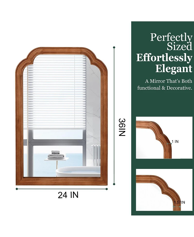 Laoties 24" x 36" Decorative Bathroom Vanity Mirror with Rounded Corners for Bedroom and Entryway