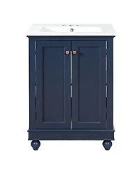 Sillysis 24 Inch Bathroom Vanity with Ceramic Sink, Soft Close Doors, Adjustable Shelf for Modern Bathrooms