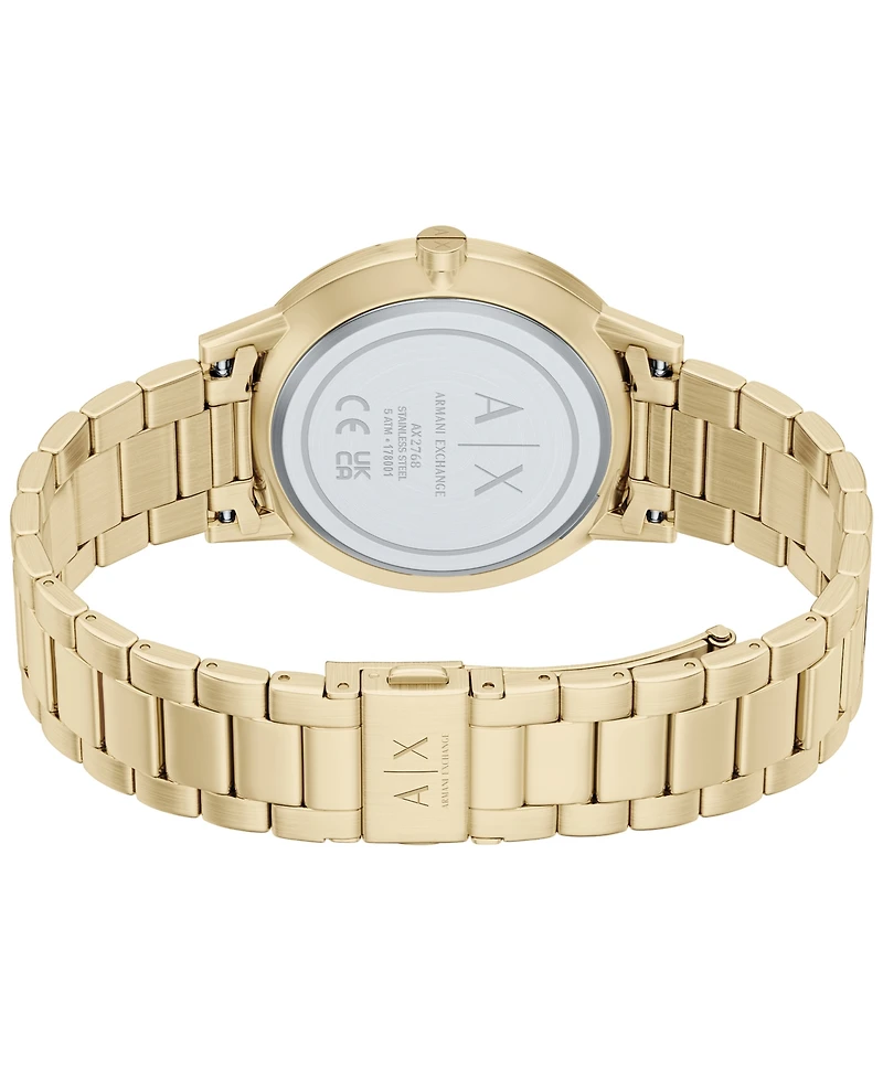 Armani Exchange Men's Na Quartz Gold Stainless Steel Watch 42mm