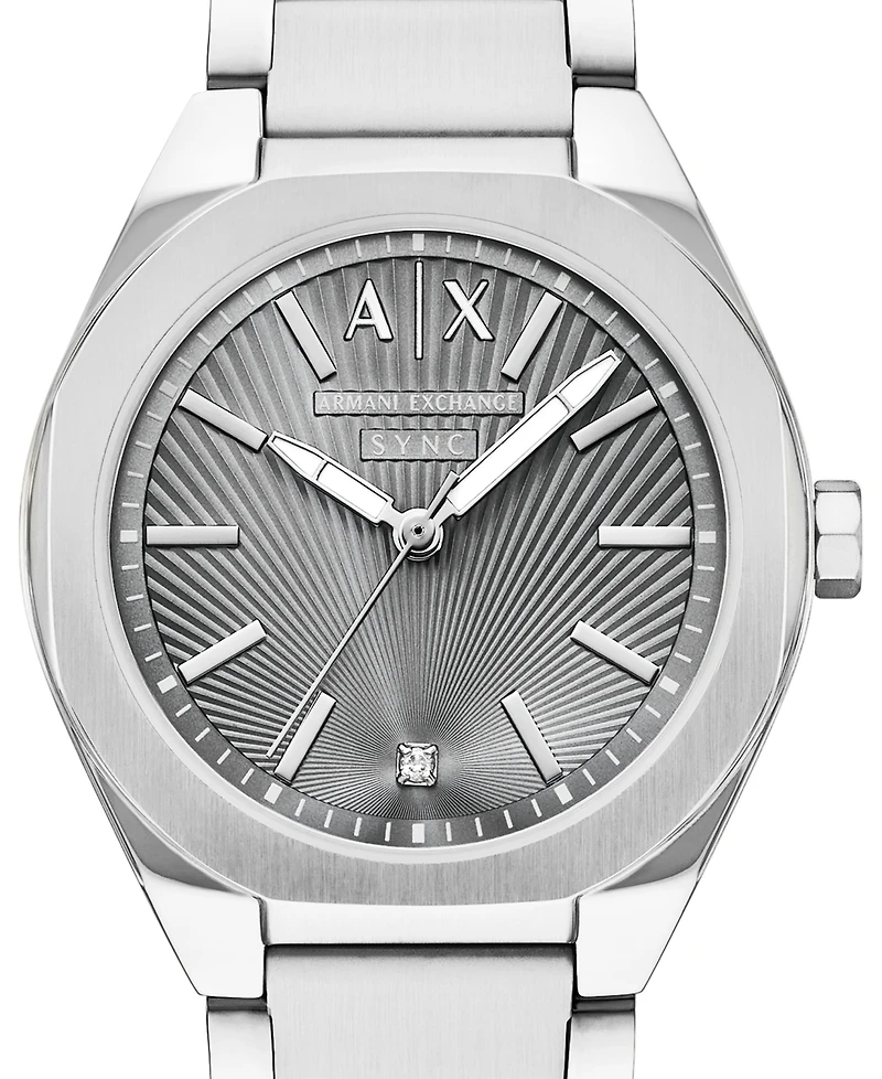 Armani Exchange Women's Sync Quartz Silver Stainless Steel Watch 36mm
