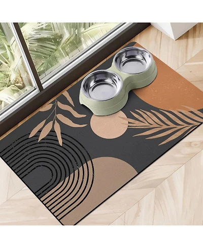 Aronkl Super Absorbent Non-Slip Pet Feeding Mat Quick Dry Floor Protector
