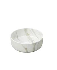 Busdays 14 Inch Round Ceramic Vessel Bathroom Sink with Stone Pattern No Faucet No Cabinet