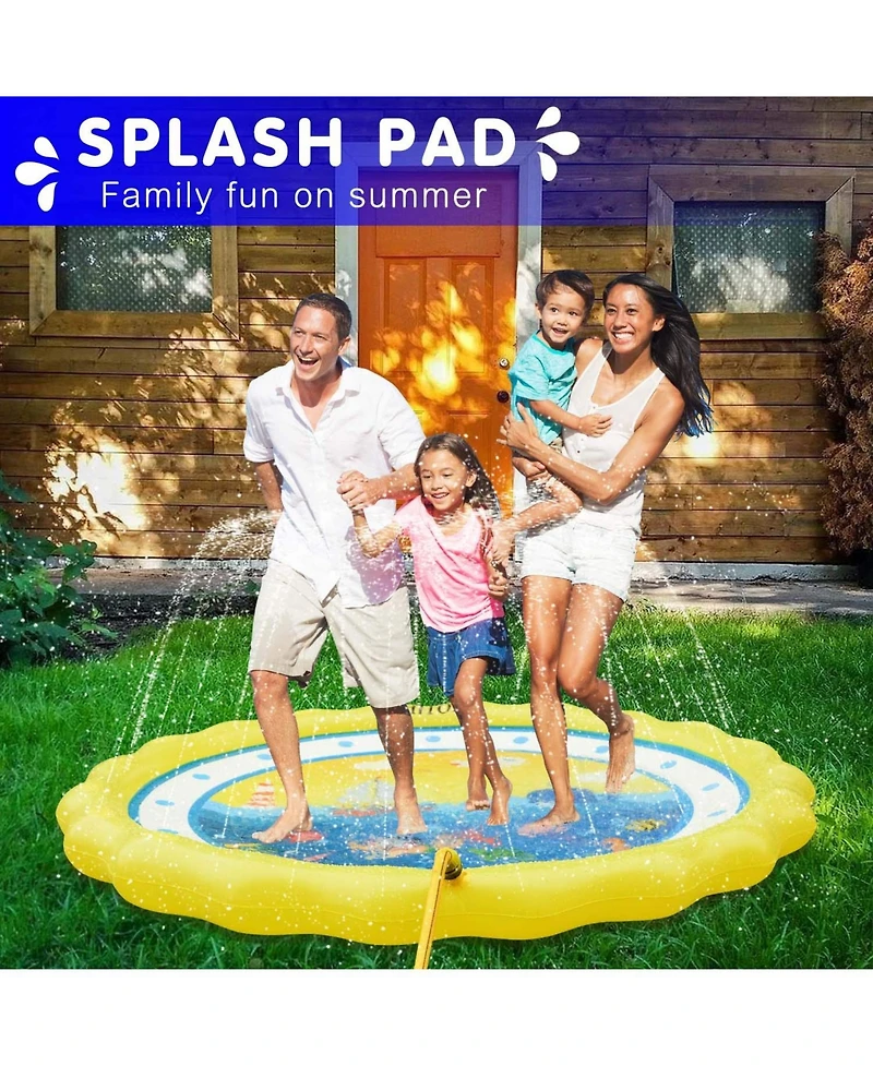 Aofar 60"Sprinkler Splash Pad Pool Play Mat Ocean