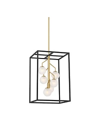 Possini Euro Design Alter Gold Pendant Chandelier Modern Led Frosted Glass 6-Light Fixture for Dining Room
