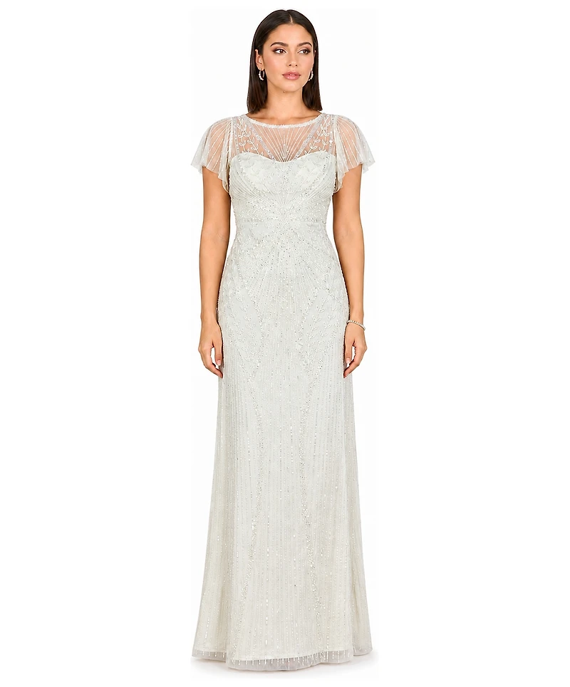 Lara Women's Beaded Faux-Wrap V-Neck Bridal Gown