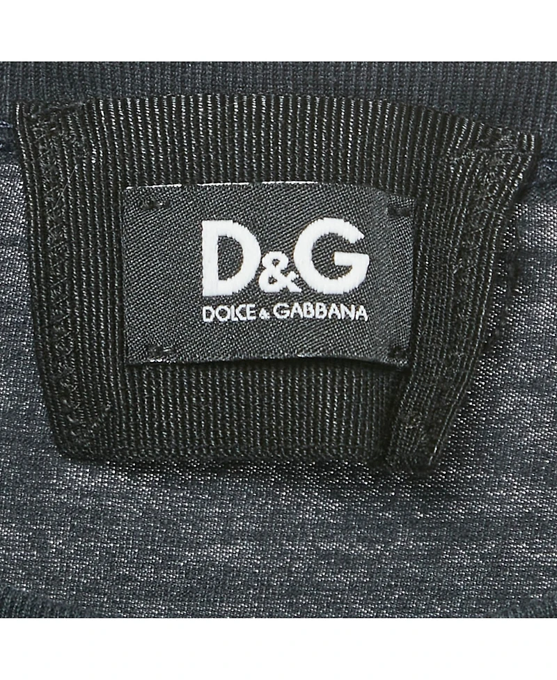 Pre-Owned Dolce & Gabbana Men's Cotton Striped Band Trim Detail Cotton T-Shirt