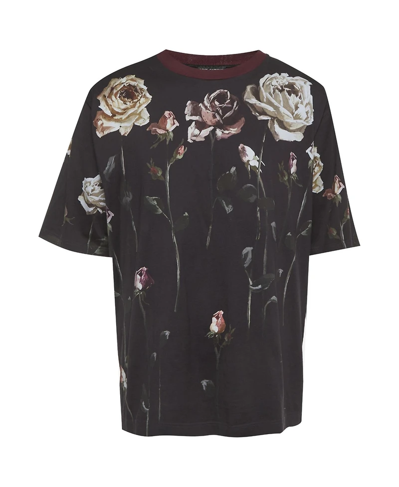 Pre-Owned Dolce & Gabbana Men's Floral Print Jersey T-Shirt