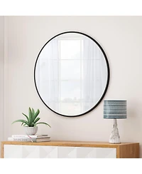 Laoties 48" Oversized Round Wall Mirror, Large Modern Metal Circle Statement Mirror for Living Room
