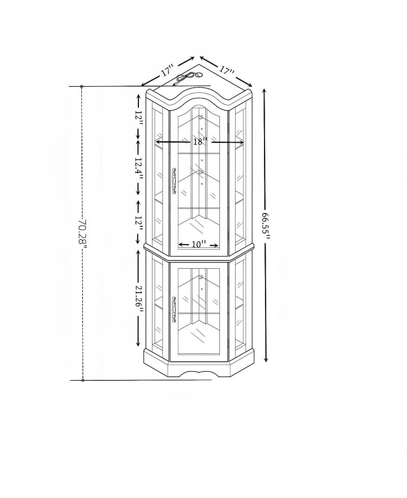 Boyel Living Freestanding Buffet with Hutch, Tall Kitchen Pantry Cabinet with 4 Drawers, Door Shelves and Pull-out Trays for Dining room, Living Room