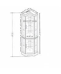 Boyel Living Freestanding Buffet with Hutch, Tall Kitchen Pantry Cabinet with 4 Drawers, Door Shelves and Pull-out Trays for Dining room, Living Room