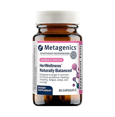 Metagenics HerWellness Balanced Women's Hormone Support with Saffron, Licorice Root, Vitamin B6 and Chromium 30 Capsules