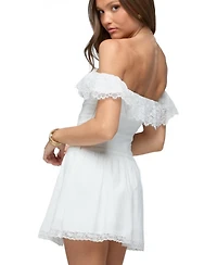 Edikted Women's Darah Lacey Off Shoulder Mini Dress