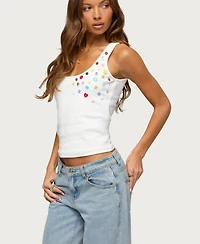 Edikted Women's Natash Mixed Button Tank Top
