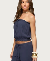 Edikted Women's Viktoria Strapless Gauze Bubble Top