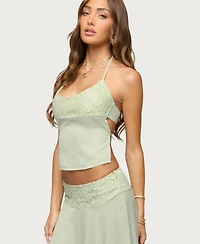 Edikted Women's Evia Lacey Backless Halter Top
