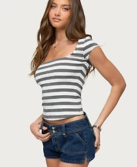 Edikted Women's Letsha Striped Square Neck Top
