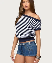 Edikted Women's Philly Striped Off Shoulder Top