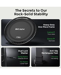 Bcan BT4 Soft Land Pro 38 Inch 500LBS Bungee Trampoline, Quiet Indoor Rebounder with Adjustable Tension and Phone Holder