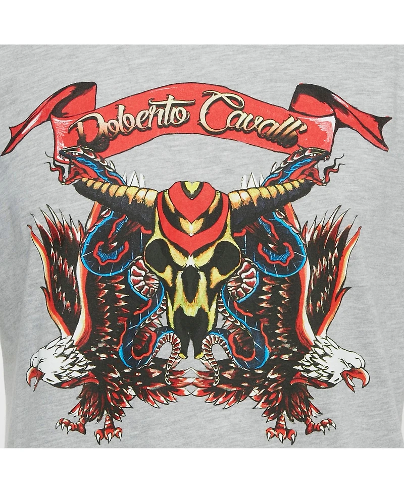 Pre-Owned Roberto Cavalli Men's Eagle Print Jersey T-Shirt