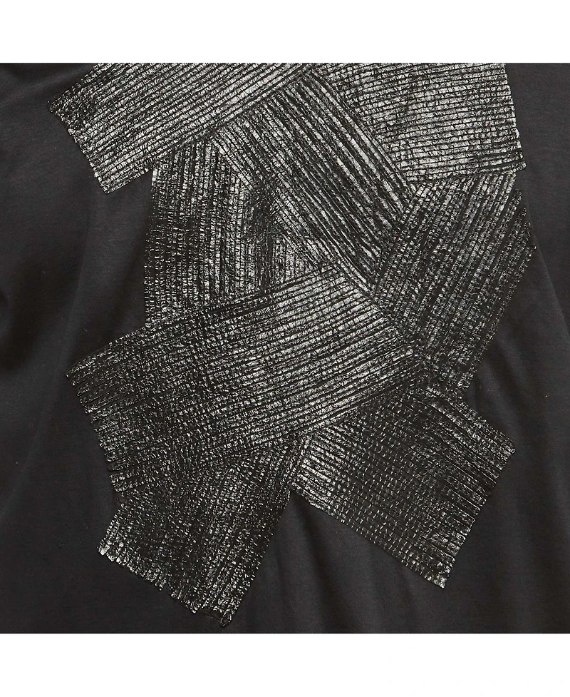 Pre-Owned Versace Men's Leather Applique Jersey T-Shirt