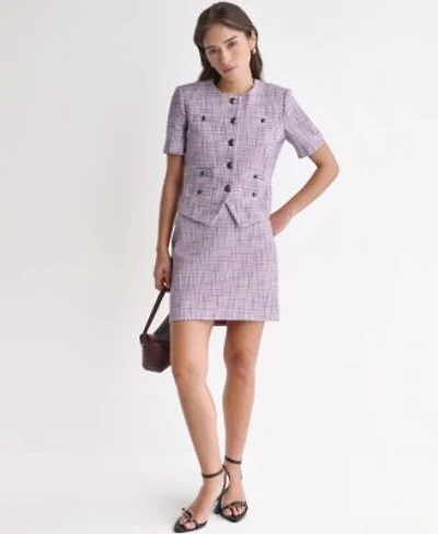 Bcbg Suits Novelty Crewneck Blazer Skirt Suit