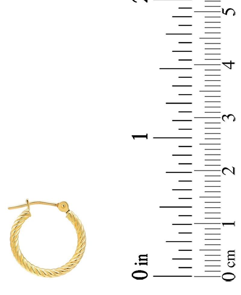 Macy's Corrugated Hoop Earrings in 10k Yellow Gold