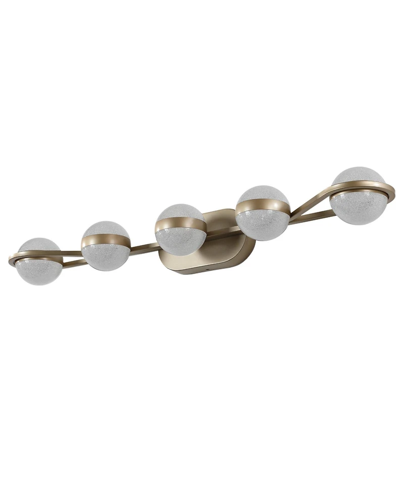 Midola Bathroom Vanity Light, Led 5 Bulb Crystal Sand Acrylic Shades, Wall Mounted Decorative Lighting Fixture, Suitable for Bathroom Vanity Mirror