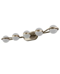 Midola Bathroom Vanity Light, Led 5 Bulb Crystal Sand Acrylic Shades, Wall Mounted Decorative Lighting Fixture, Suitable for Bathroom Vanity Mirror
