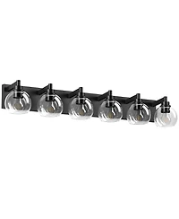 Midola Farmhouse Bathroom Vanity Light Fixtures, 6-Light Over Mirror, Rustic Sconces Wall Lighting with Glass Shade for Living Room, Bedroom, Hallway