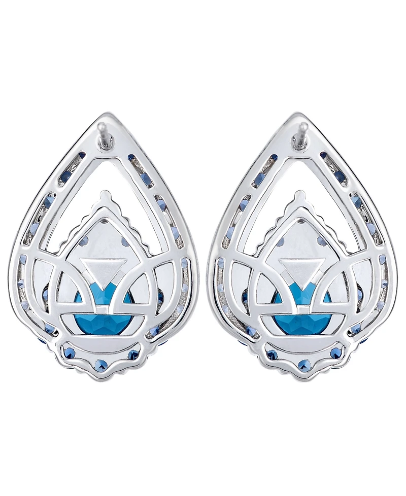 Le Vian Deep Sea Blue Topaz Pear Shaped, Sapphire Ombre & White Sapphire Earrings (4-3/8 ct. t.w.) in 14k Vanilla Gold