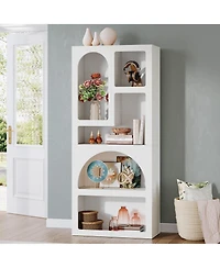 Slickblue Geometric Display Bookshelf with 5 Tier Open Storage Shelves