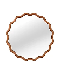 Laoties Round Wavy Wall Mirror, Modern Decorative Accent Mirror for Bedroom, Bathroom and Entryway