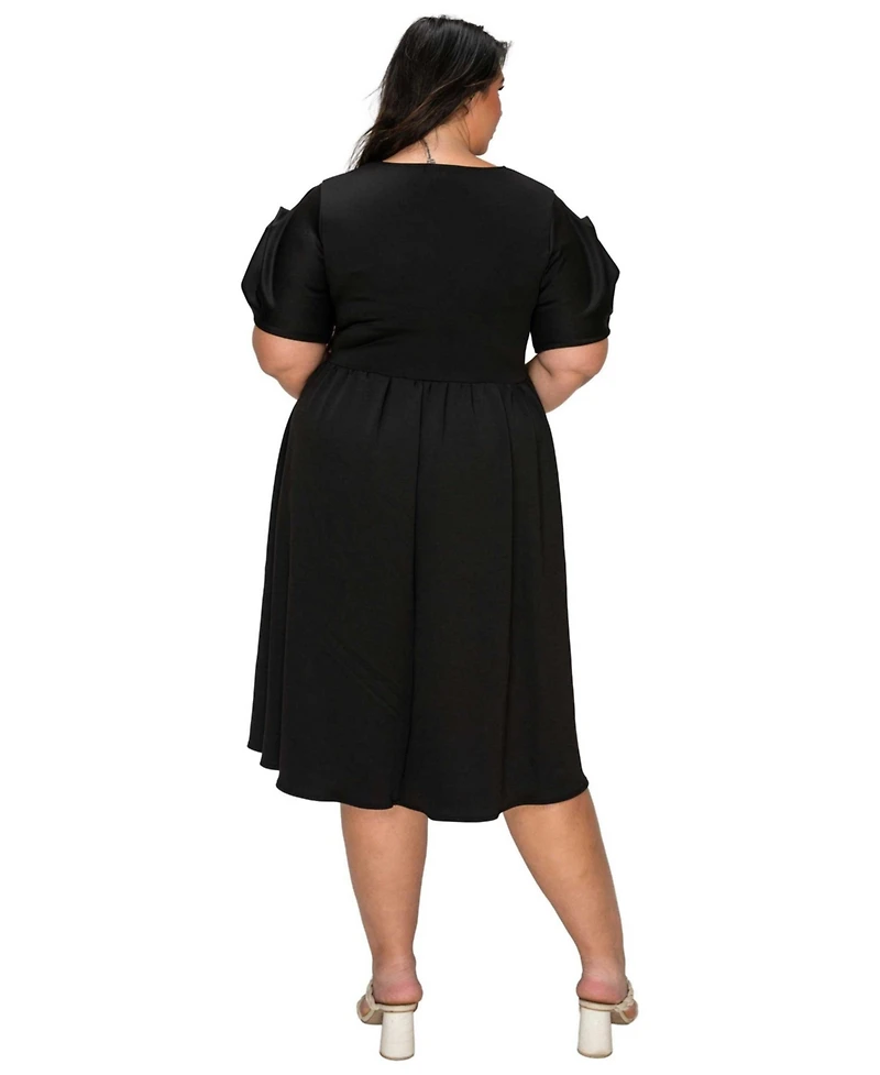 L I V D Women's Plus Rosie Florette Sleeve Midi Dress