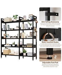 homfan Corner Bookshelf, 5-Tier Convertible l-Shaped Bookshelf Modern Industrial Design for Study Room Storage Display