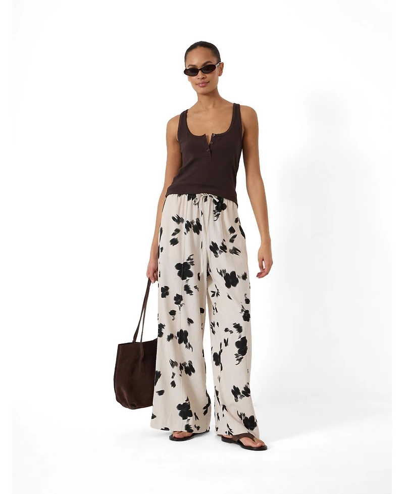 Hush Women's Petunia Linen Blend Wide Leg Trousers