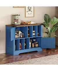 homfan 39-Inch Farmhouse Vinyl Record Player Stand with Barn Doors, Holds Up to 450 Albums