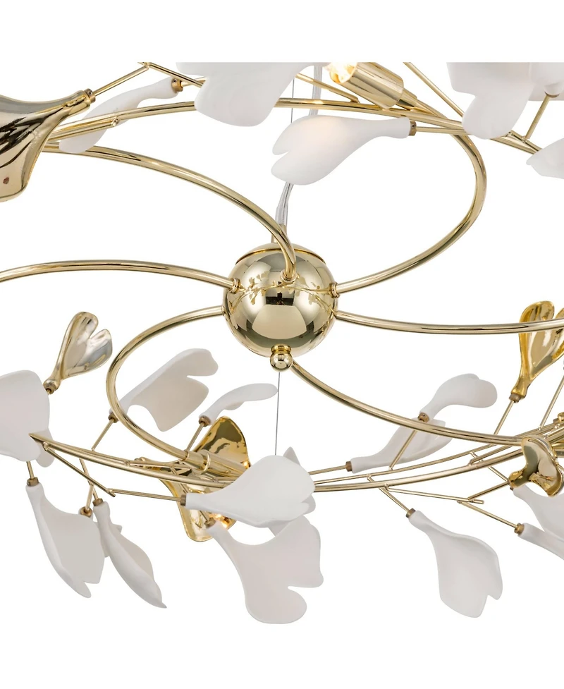 Possini Euro Design Descanso Gold and Ceramic -Light Chandelier
