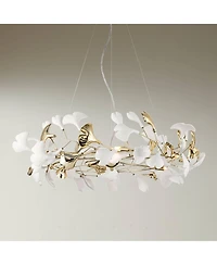 Possini Euro Design Descanso Gold and Ceramic -Light Chandelier