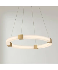Possini Euro Design Talno Gold and Faux Alabaster Led Ring Chandelier