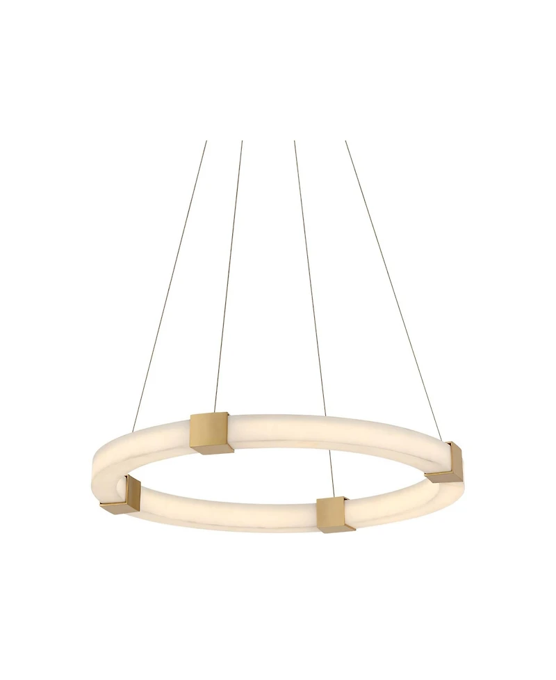 Possini Euro Design Talno Gold and Faux Alabaster Led Ring Chandelier