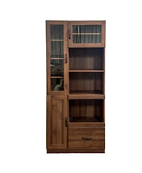 Streamdale Furniture Farmhouse Kitchen Hutch Buffet Cabinet with Microwave Stand