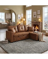 Streamdale Furniture Reversible Sectional Sleeper Sofa with Storage